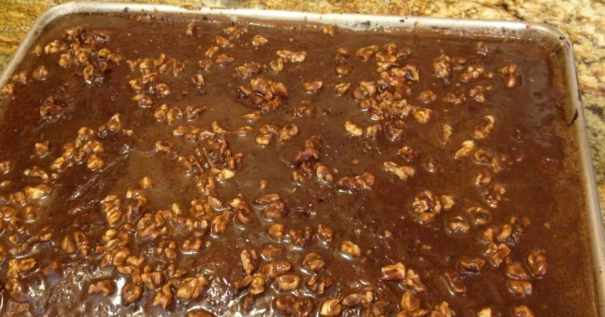 Texas Turtle Sheet Cake