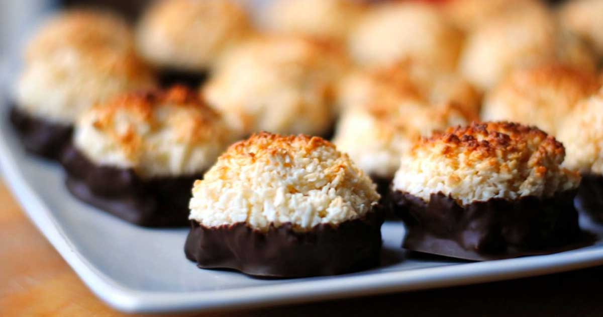 Chocolate-Dipped Coconut Macaroons