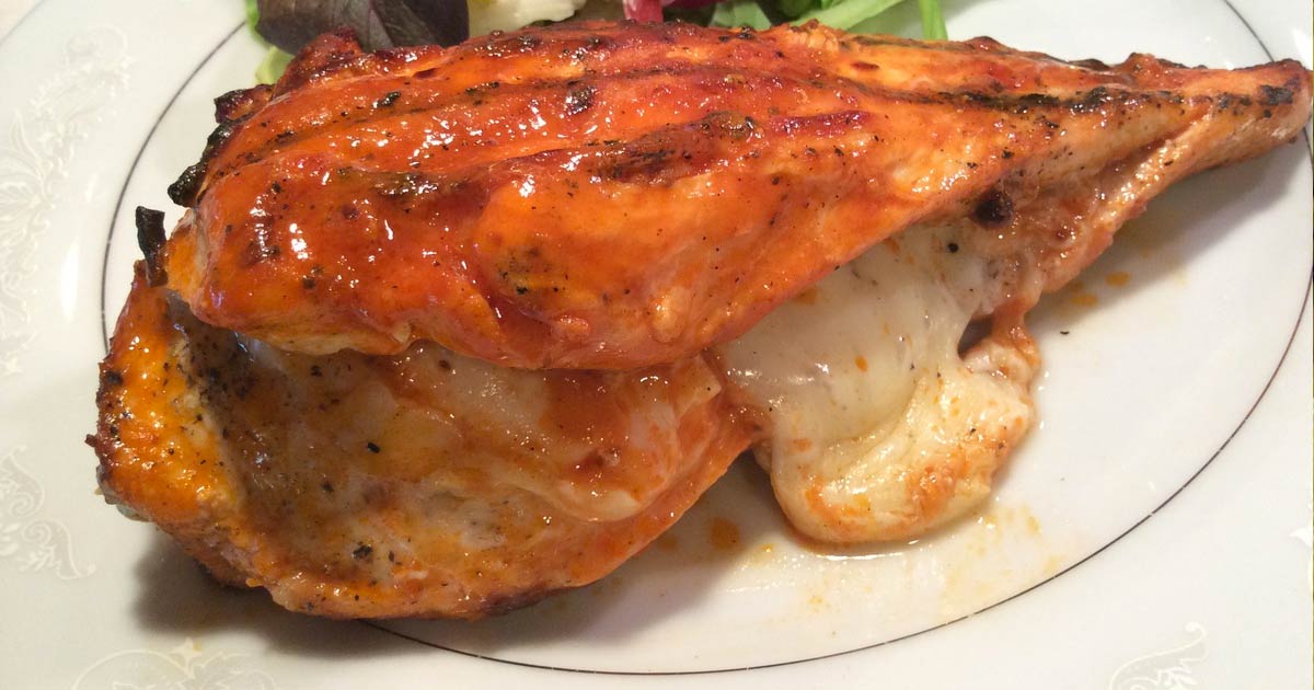 Grilled Buffalo Chicken Stuffed With Mozzarella