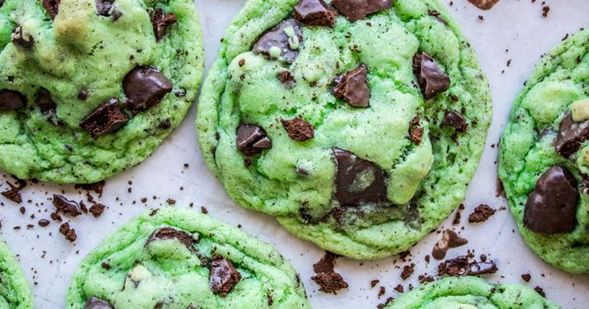 Mint Chocolate Chip Cookies