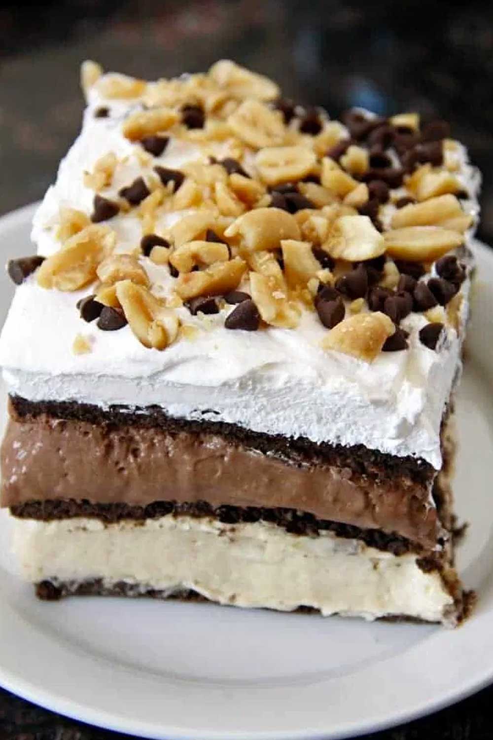No-Bake Peanut Butter Chocolate Lasagna