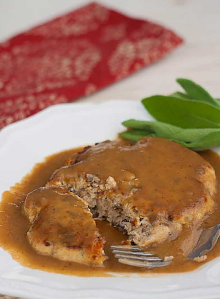 Turkey and Mushroom Meat Loaf Patties with Pan Gravy