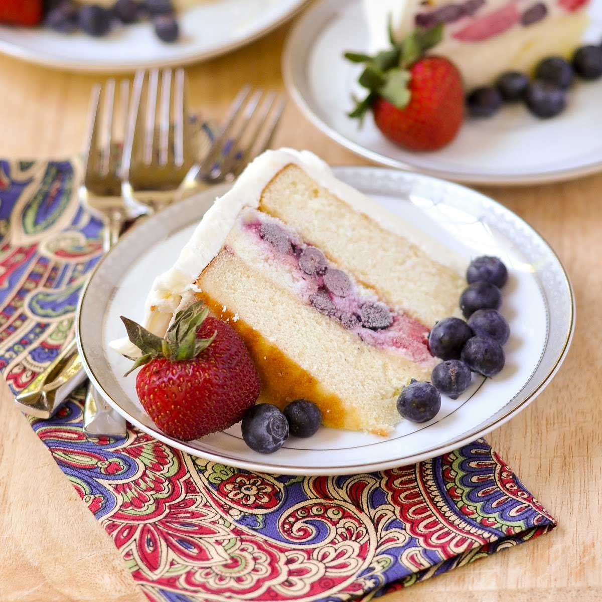 Vanilla Berry Ice Cream Cake