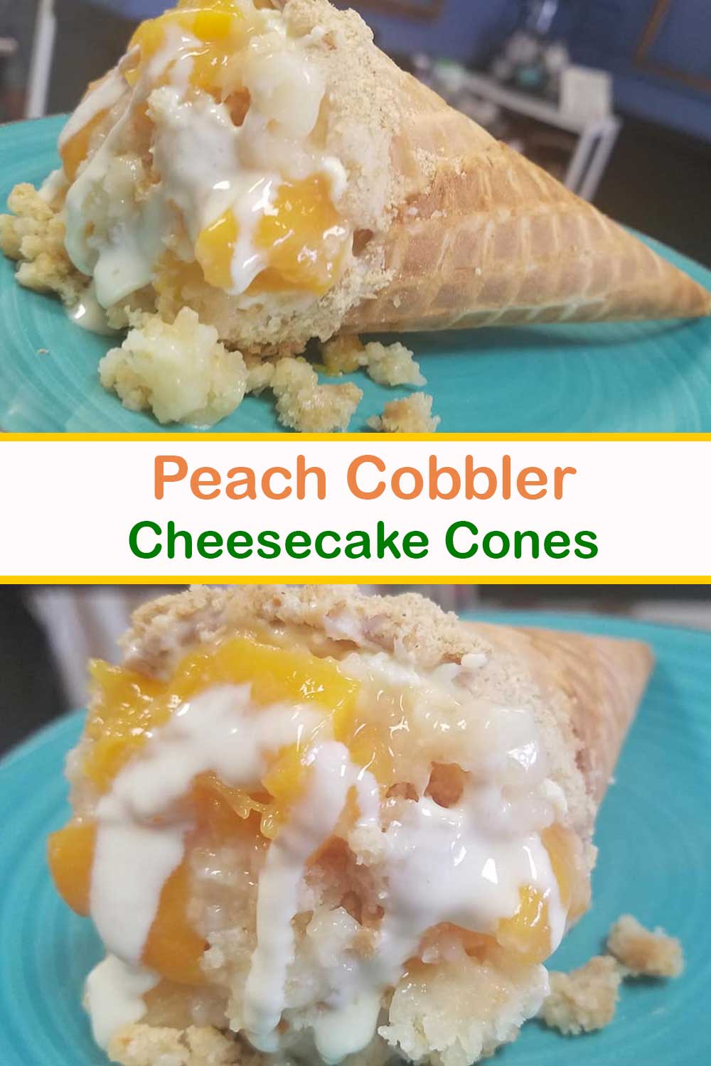 Peach Cobbler Cheesecake Cones
