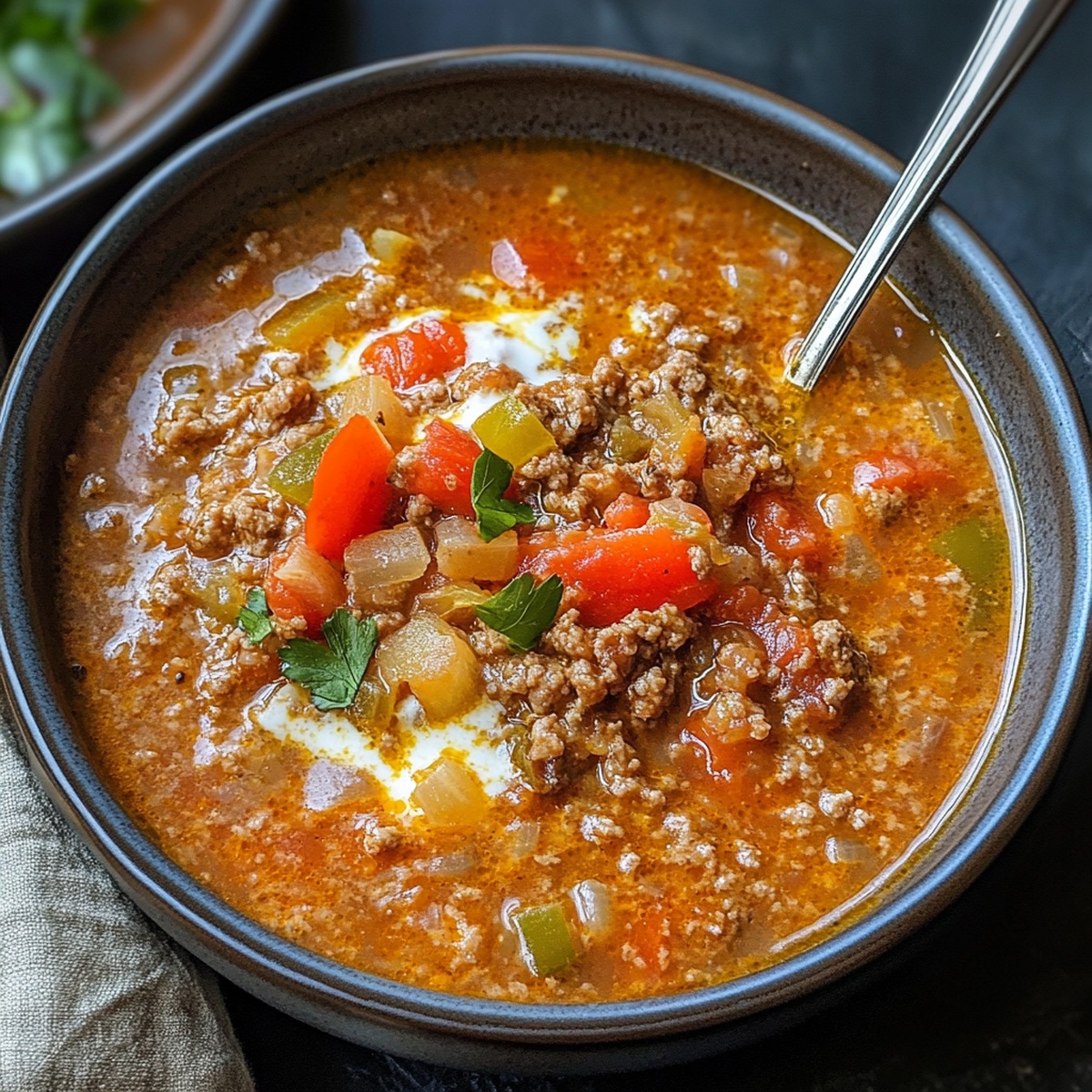 One-Pot Stuffed Peppers Soup
