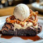 Pretzel Brownie Sundae Recipe making