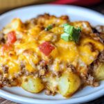 Making the Taco Potato Casserole