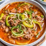 Zucchini Noddle Beef Lasagna Soup Preparation