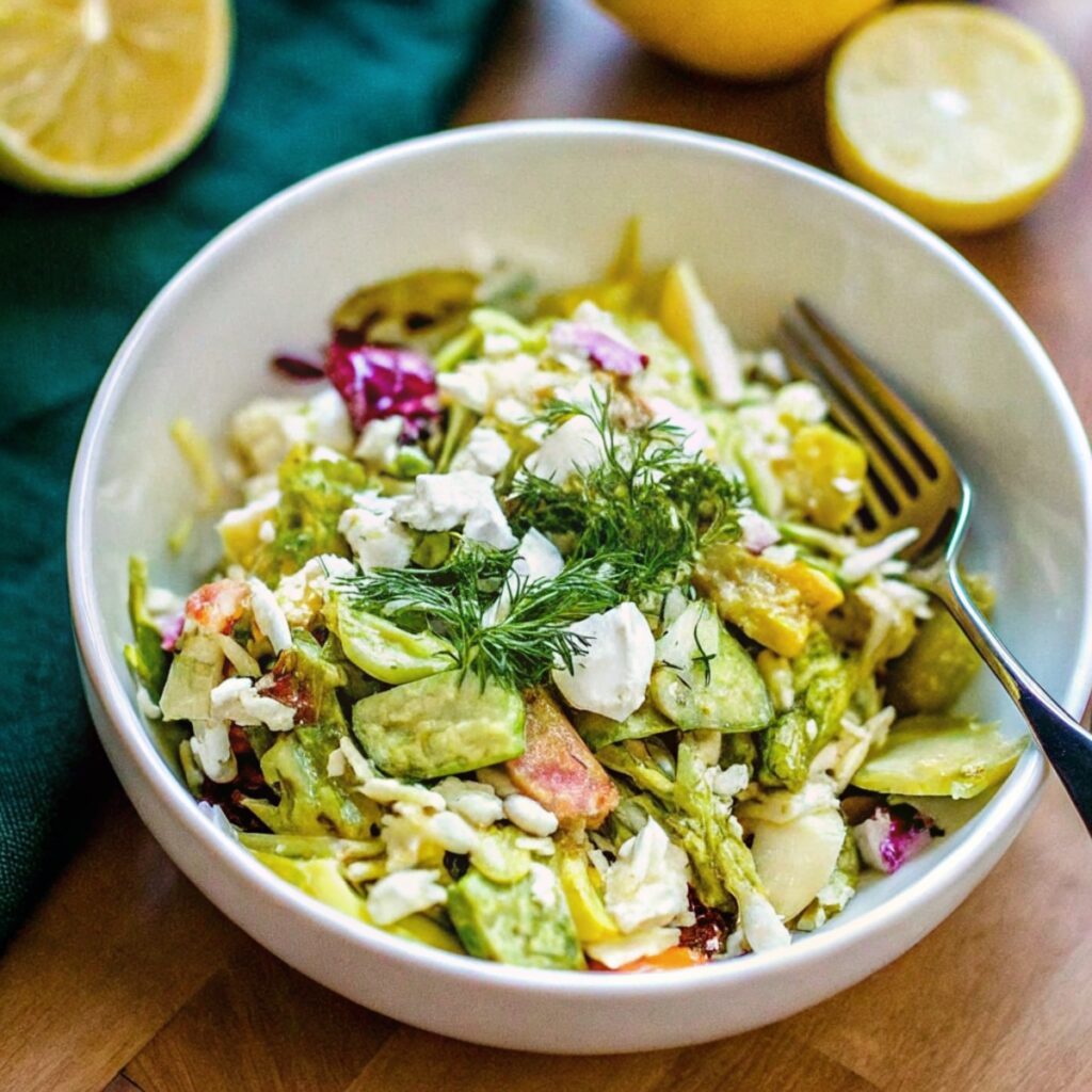 Making Dill Pickle Chopped Salad